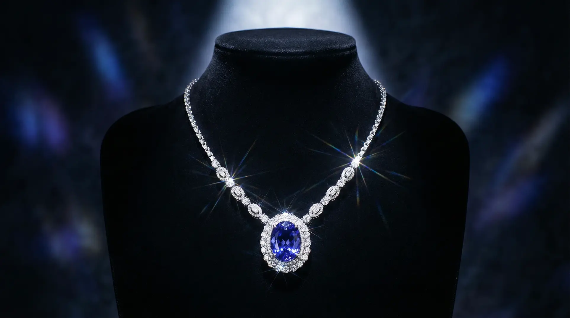 坦桑石项链光影艺术 - 女神视频